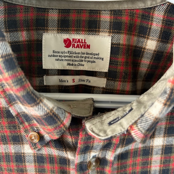 Men's Fjallraven Red, Brown & Cream Plaid Button Down Shirt - Picture 4 of 4